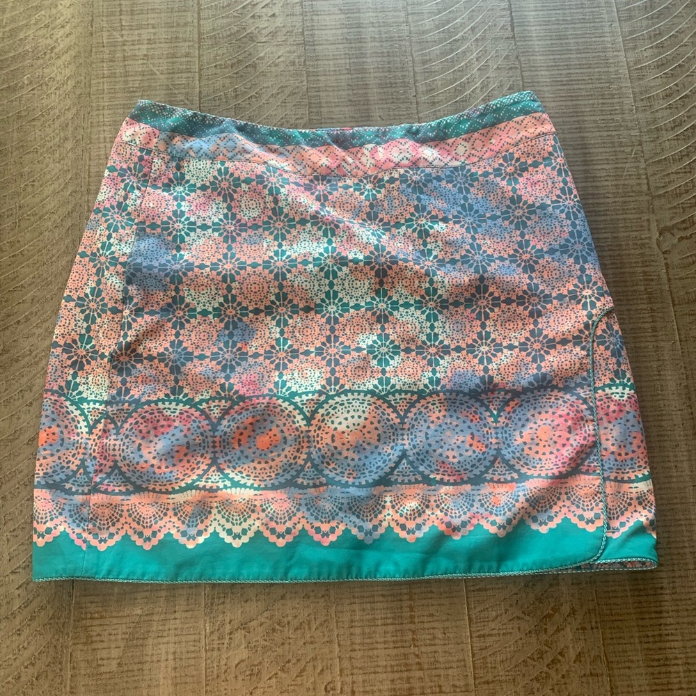 EP Pro skort, size Med. side pockets, teal/pink/white